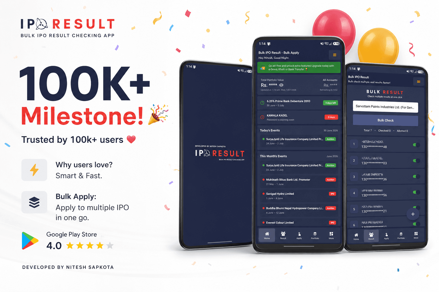 Bulk IPO Result preview
